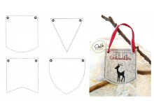 Stickserie ITH - Wimpel Basic blanko Set mit Ösen